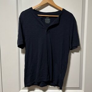 Vince coastal blue cotton slub SS henley size small